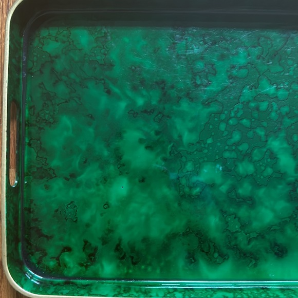 Vintage Faux Malachite Otagari Japanese tray - Picture 4 of 9